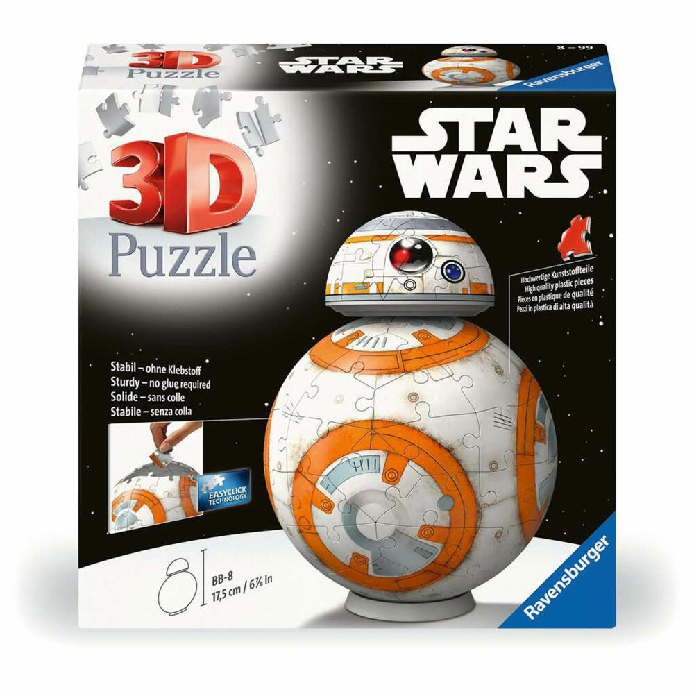 Ravensburger Star Wars BB-8, 3D Puzzle, Kinderpuzzle, 99 Teile, ab 8 Jahren, 11578