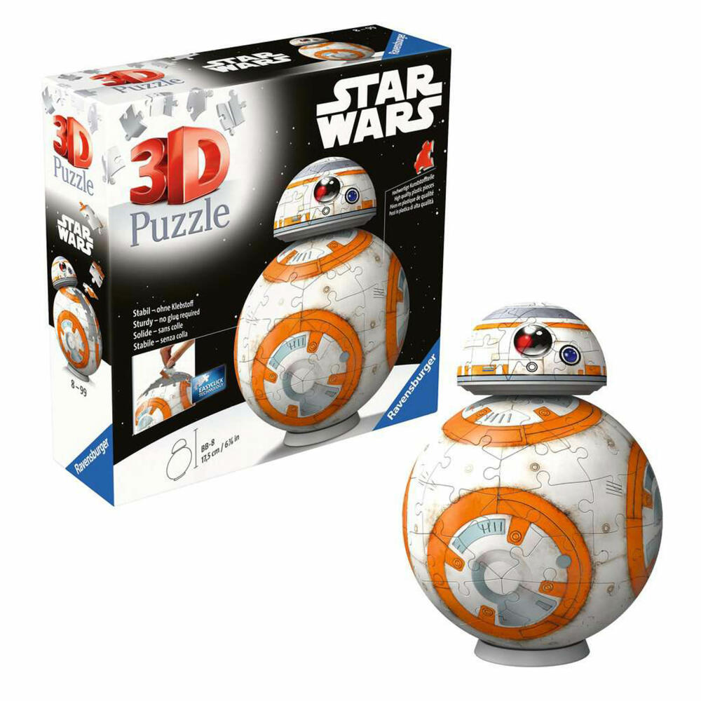 Ravensburger Star Wars BB-8, 3D Puzzle, Kinderpuzzle, 99 Teile, ab 8 Jahren, 11578