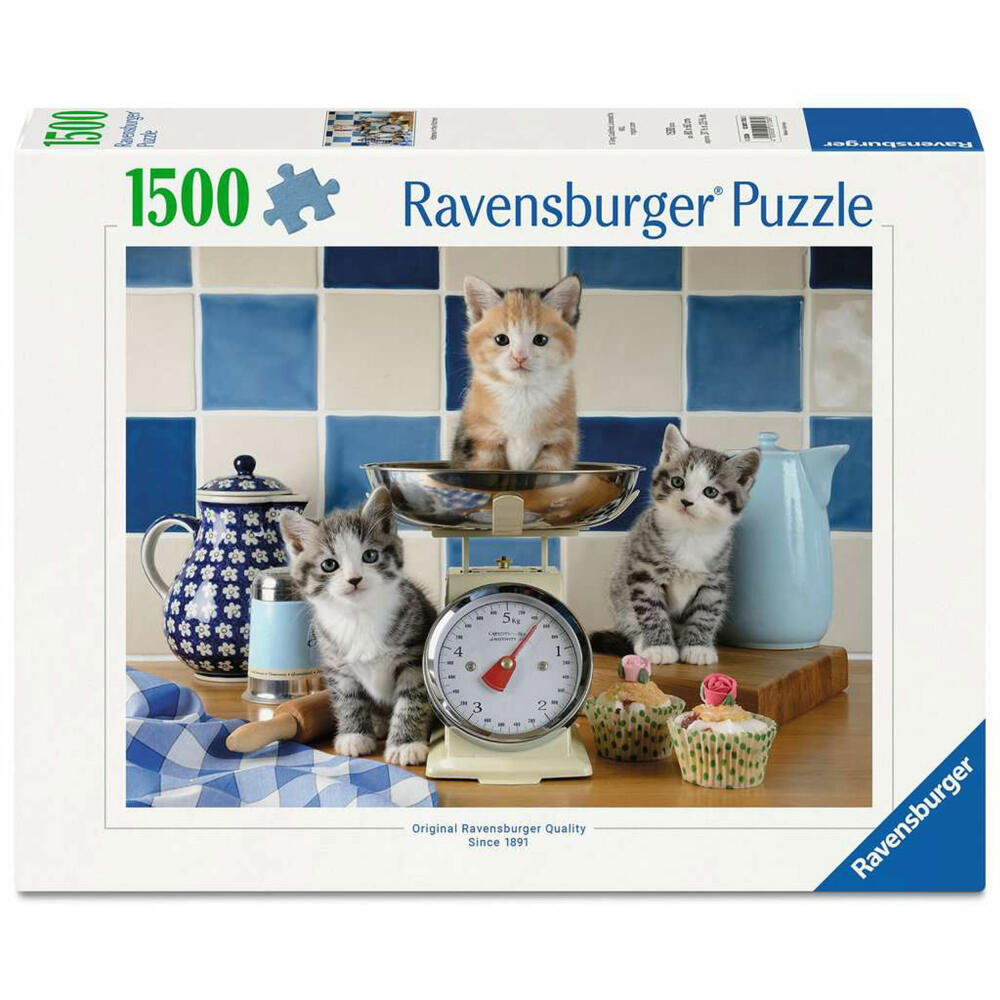 Ravensburger Kätzchen in der Küche, Puzzle, Erwachsenenpuzzle, 1500 Teile, 12001708