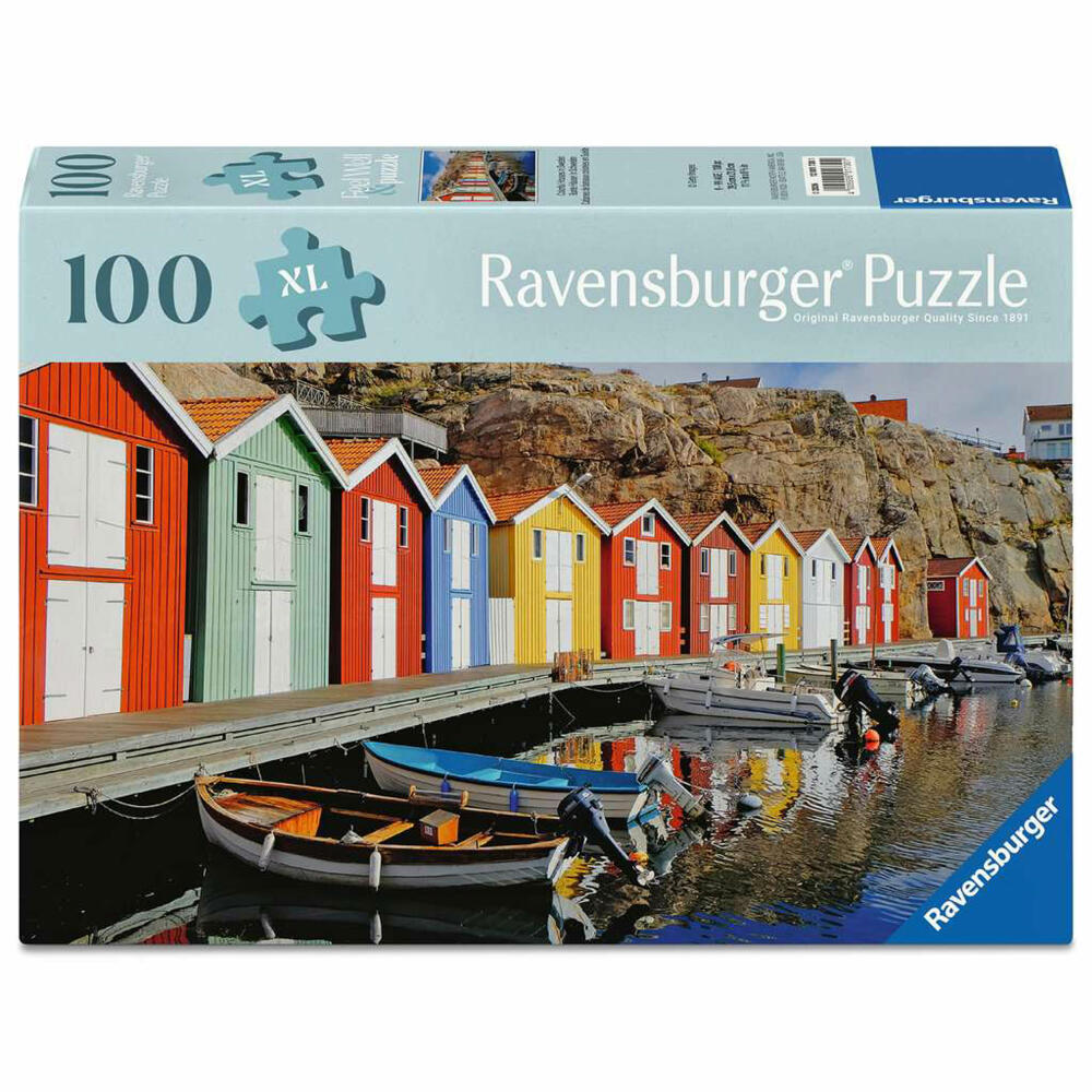 Ravensburger Bunte Häuser in Schweden, Feel Well & Puzzle, Erwachsenenpuzzle, 100 Teile XL, 12001730