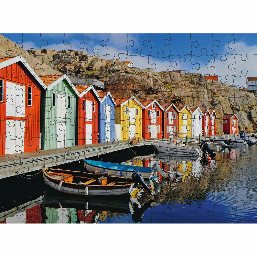 Ravensburger Bunte Häuser in Schweden, Feel Well & Puzzle, Erwachsenenpuzzle, 100 Teile XL, 12001730