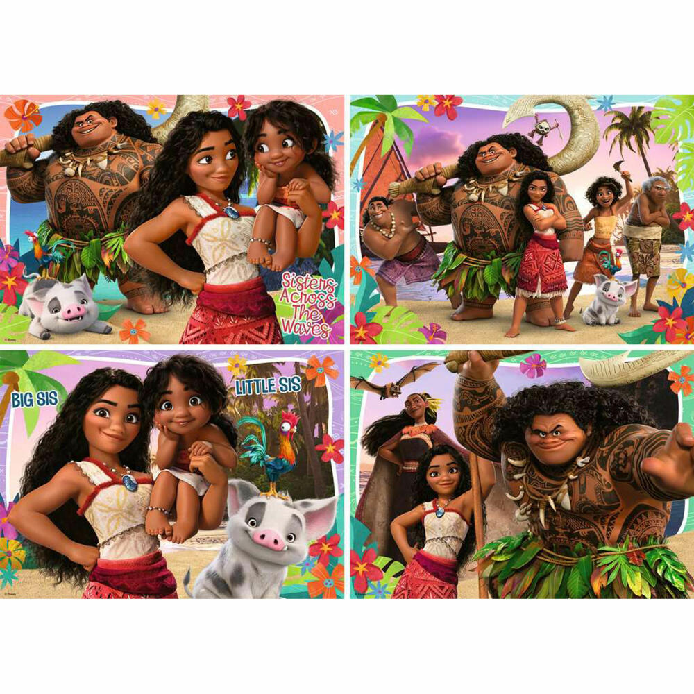 Ravensburger Vaiana 2 Abenteuer in Ozeanien, Puzzle, Kinderpuzzle, 4 x 100 Teile, 12004126