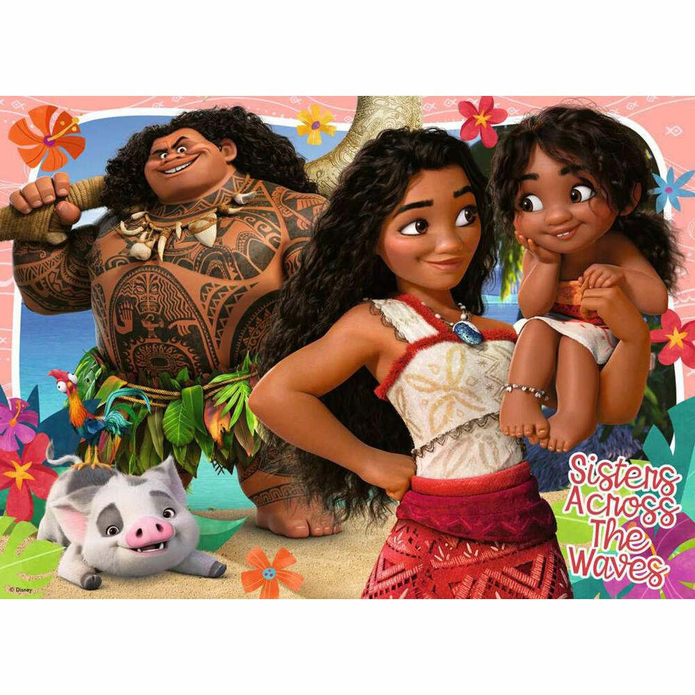 Ravensburger Vaiana 2 Abenteuer in Ozeanien, Puzzle, Kinderpuzzle, 4 x 100 Teile, 12004126