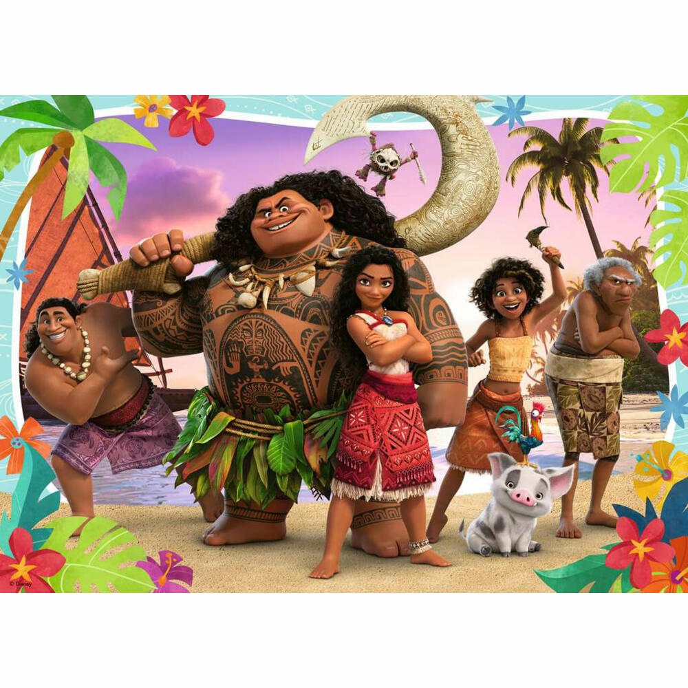 Ravensburger Vaiana 2 Abenteuer in Ozeanien, Puzzle, Kinderpuzzle, 4 x 100 Teile, 12004126