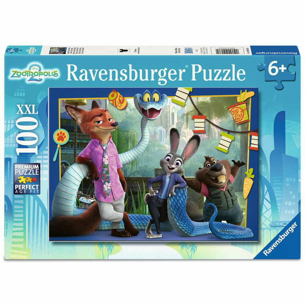 Ravensburger Disney Zurück in Zoomania, Puzzle, Kinderpuzzle, 100 Teile XXL, ab 6 Jahren, 12004138