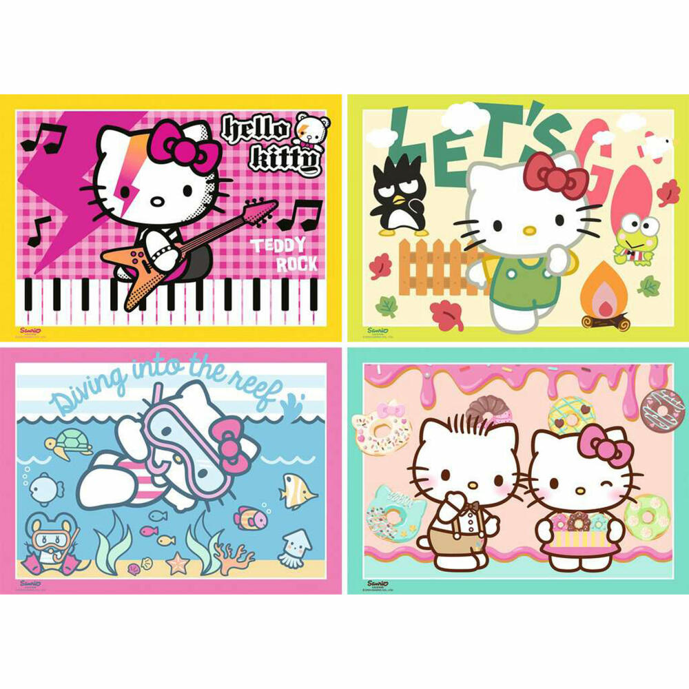 Ravensburger Los gehts, Hello Kitty!, Puzzle, Kinderpuzzle, 4 x 100 Teile, 12004159