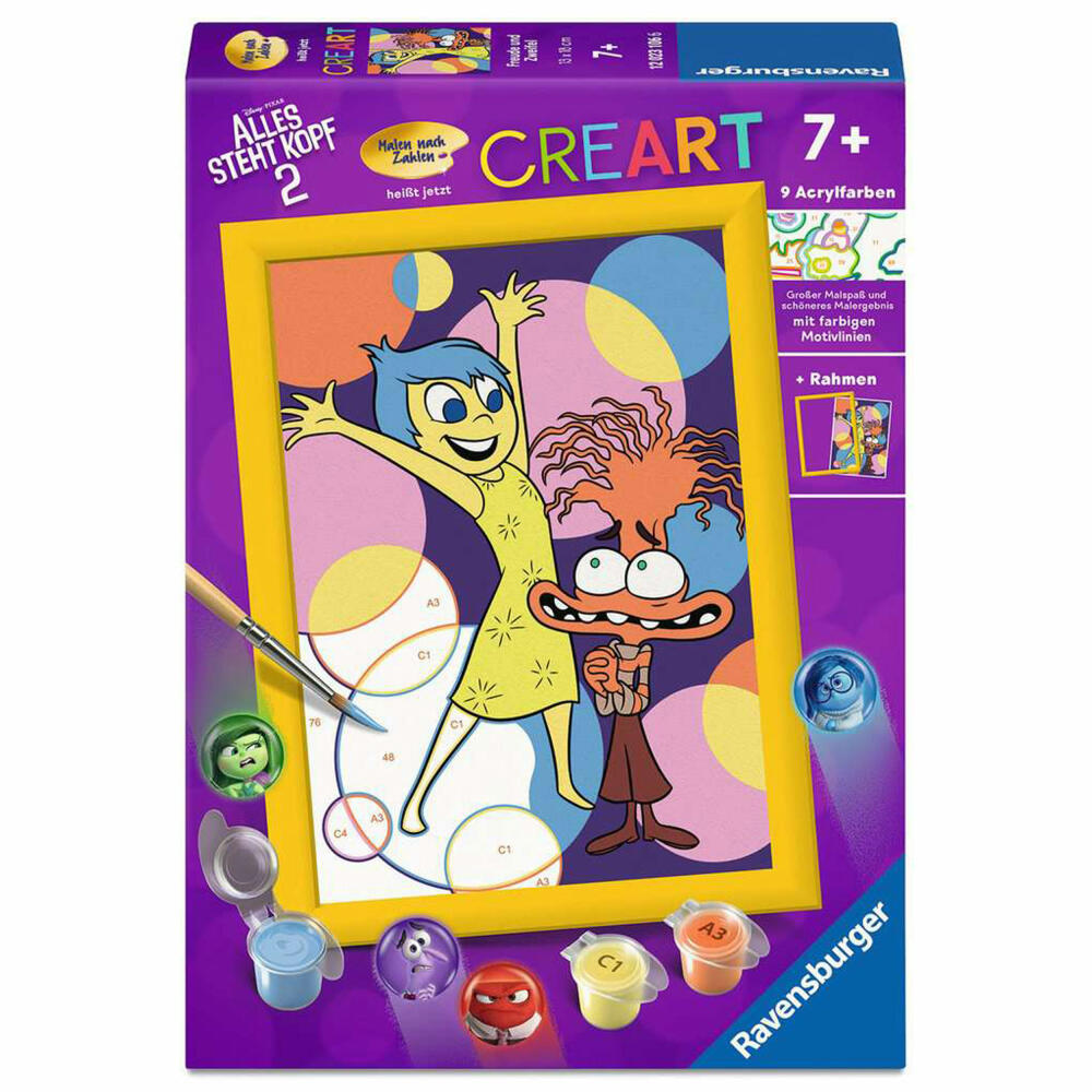 Ravensburger CreArt Freude und Zweifel, Malen nach Zahlen, Mal-Set, Kinder, ab 7 Jahren, 12023106
