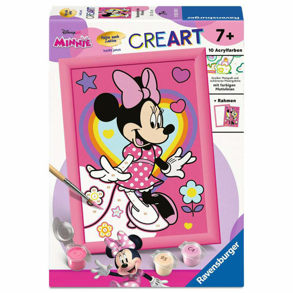 Ravensburger CreArt Bezaubernde Minnie, Malen nach Zahlen, Mal-Set, Kinder, ab 7 Jahren, 12023108