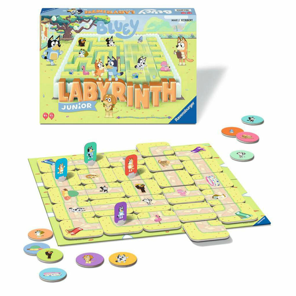 Ravensburger Bluey: Junior Labyrinth, Brettspiel, Familienspiel, ab 4 Jahren, 24711