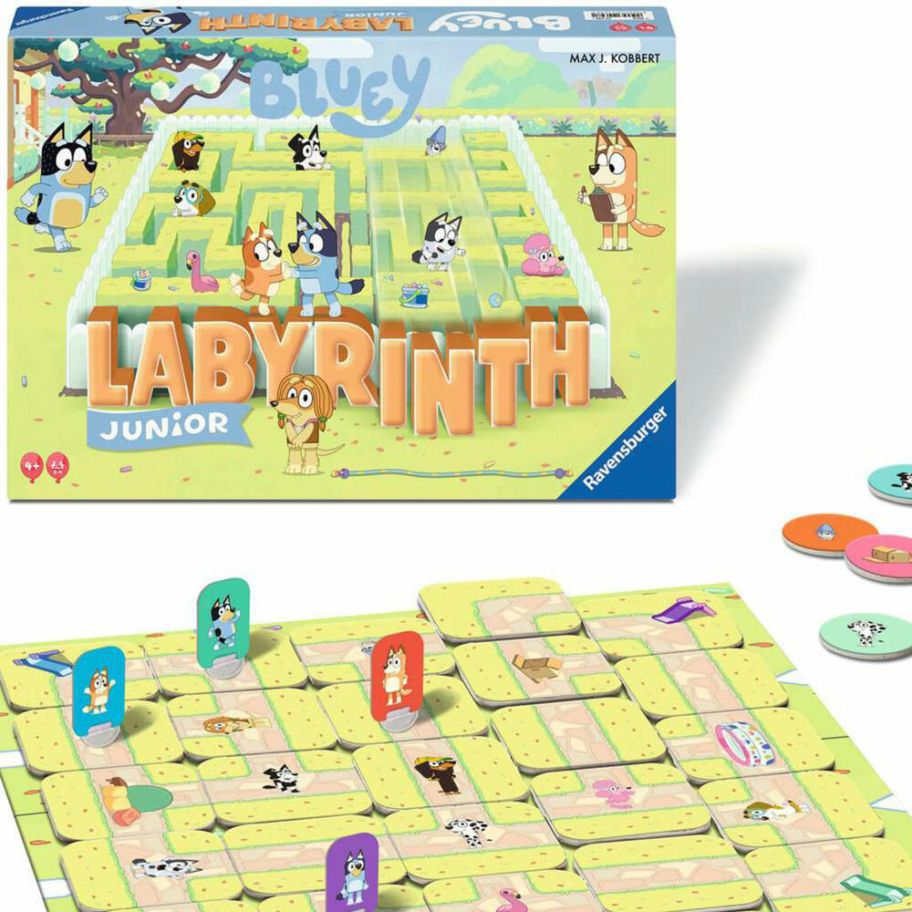 Ravensburger Bluey: Junior Labyrinth, Brettspiel, Familienspiel, ab 4 Jahren, 24711