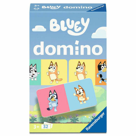 Ravensburger Bluey Domino, Legespiel, Dominokarten, Kartenspiel, ab 3 Jahren, 24902