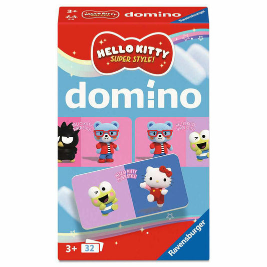 Ravensburger Hello Kitty Domino, Legespiel, Dominokarten, Kartenspiel, ab 3 Jahren, 24961
