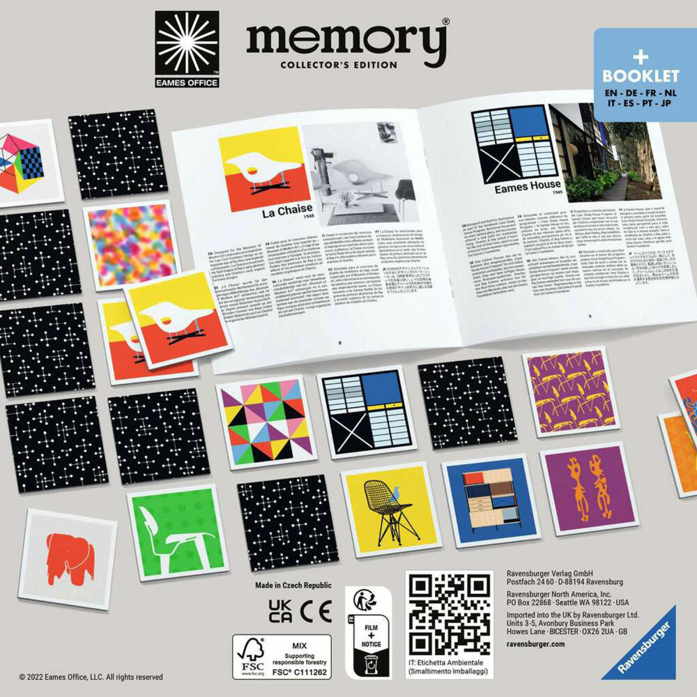 Ravensburger Collectors memory EAMES, Merkspiel, Memospiel, Gesellschaftsspiel, ab 8 Jahren, 27377