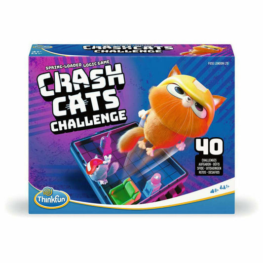 ThinkFun Crash Cats Challenge, Logikspiel, Denkspiel, Konzentrationsspiel, ab 8 Jahren, 76650