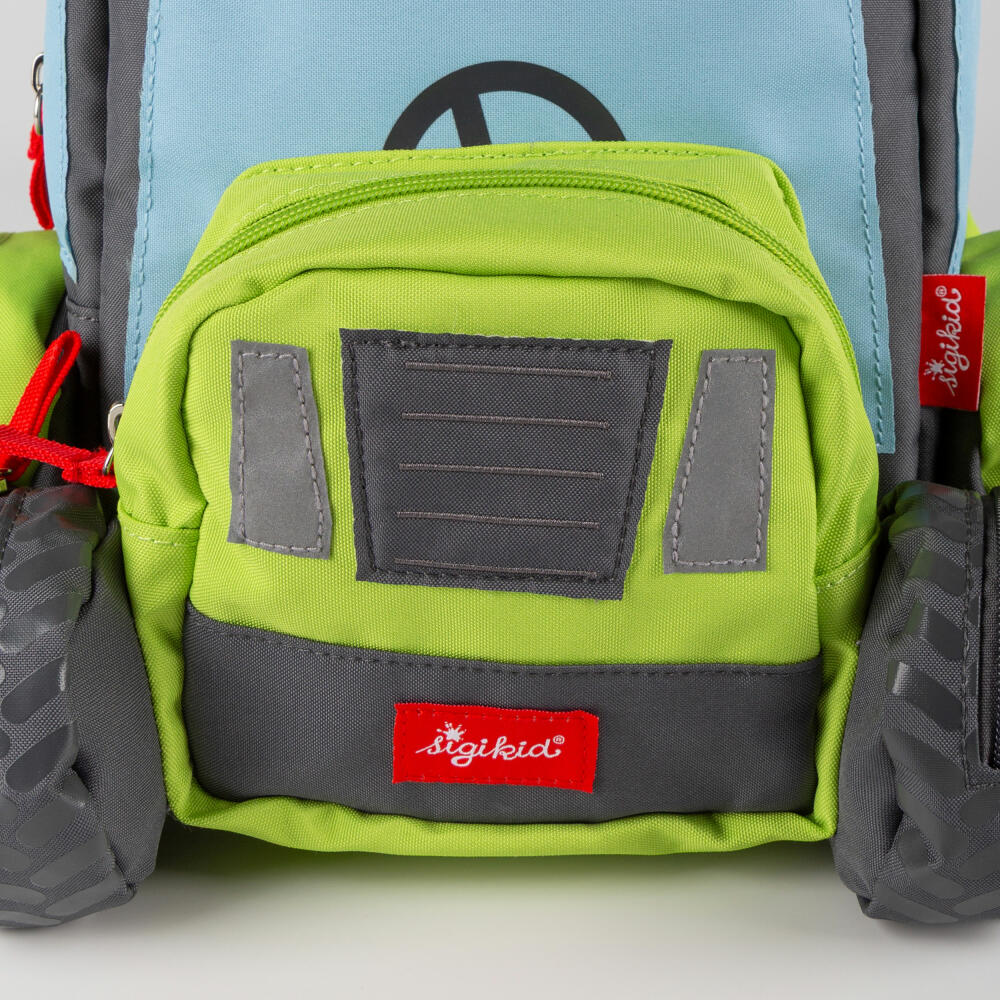sigikid Rucksack Traktor, Kinderrucksack, Kindergartentasche, Kinder, Polyester, Grün, 25249