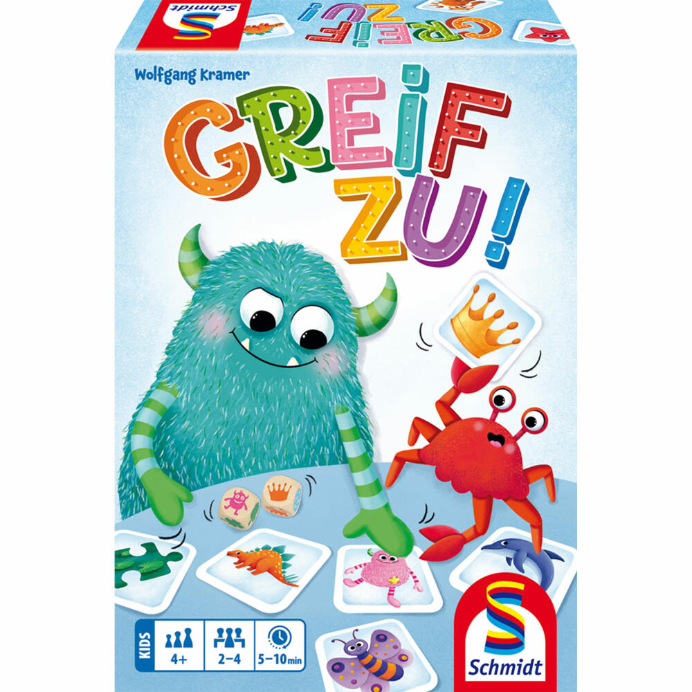 Schmidt Spiele Greif zu!, Reaktionsspiel, Kinderspiel, Würfelspiel, ab 4 Jahren, 40681