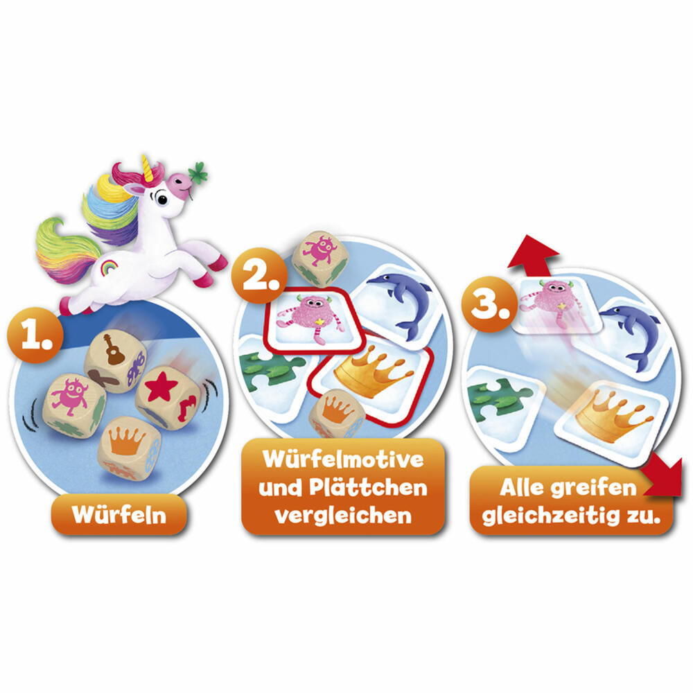 Schmidt Spiele Greif zu!, Reaktionsspiel, Kinderspiel, Würfelspiel, ab 4 Jahren, 40681