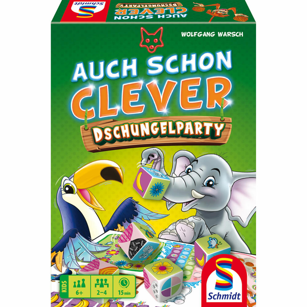 Schmidt Spiele Auch schon clever - Dschungelparty, Würfelspiel, Kinderspiel, ab 6 Jahren, 40682