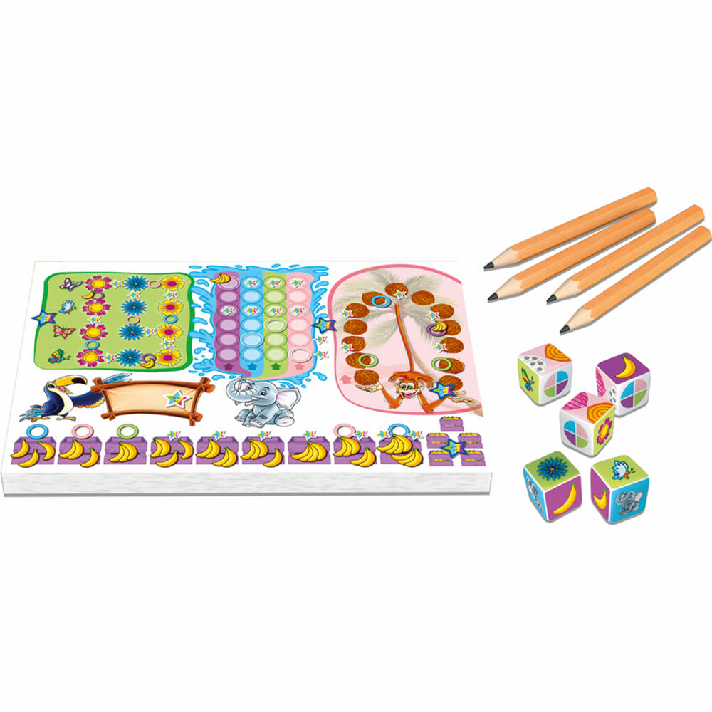 Schmidt Spiele Auch schon clever - Dschungelparty, Würfelspiel, Kinderspiel, ab 6 Jahren, 40682