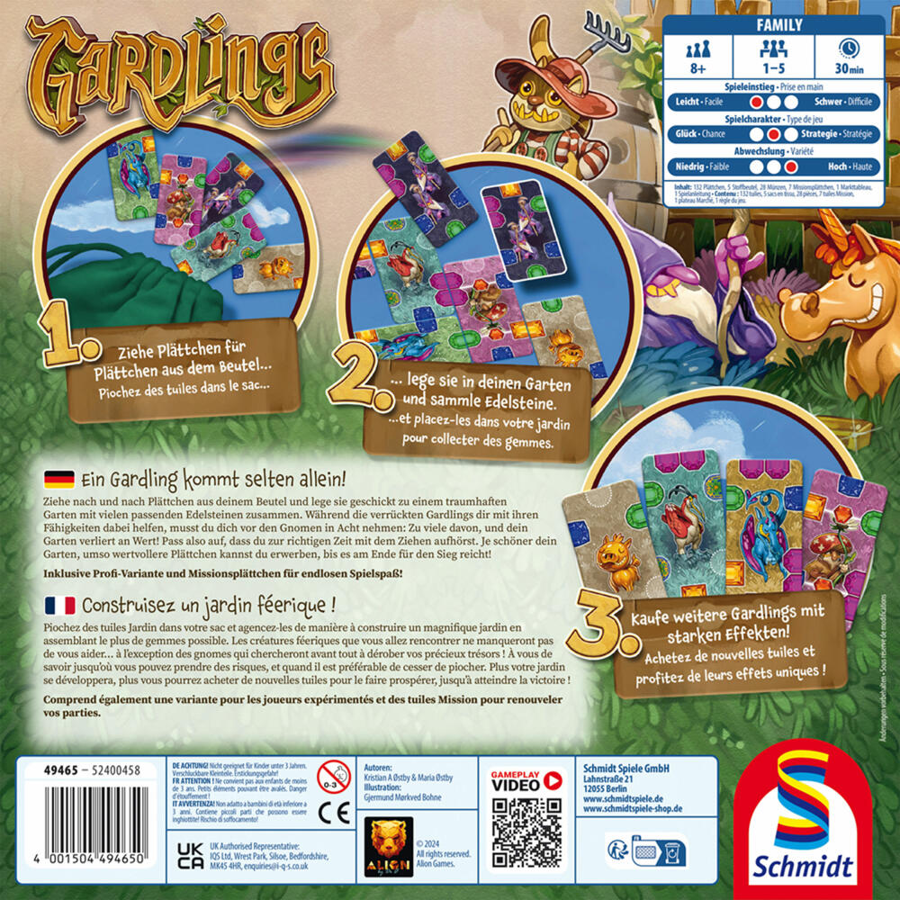 Schmidt Spiele Gardlings, Gesellschaftsspiel, Familienspiel, ab 8 Jahren, 49465