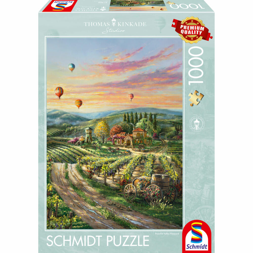 Schmidt Spiele Puzzle Peaceful Valley Vineyard, Thomas Kinkade Studios, Adult Puzzle, Premium, 1000 Pieces, 57366