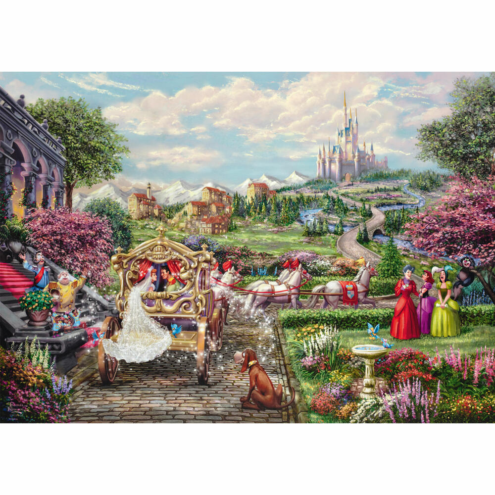 Schmidt Spiele Puzzle Disney Cinderella Happily Ever After, Thomas Kinkade, Adult Puzzle, 1000 Pieces, 58038