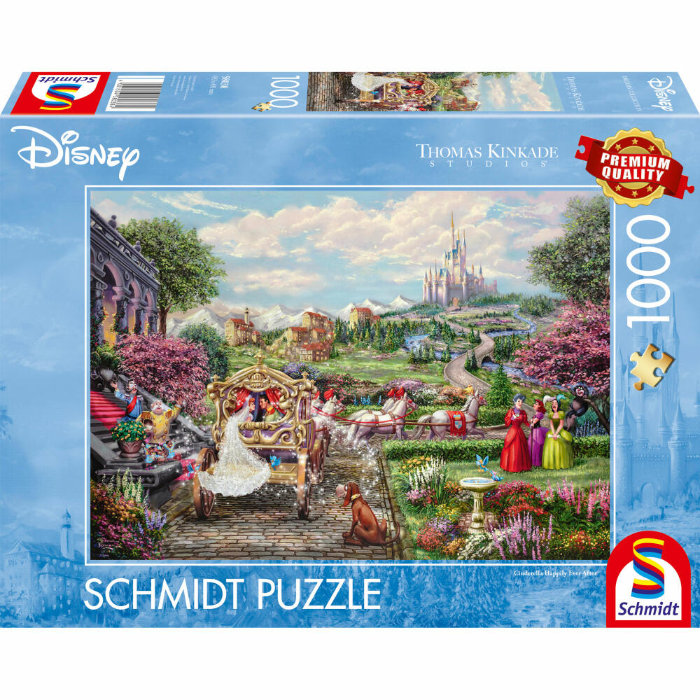 Schmidt Spiele Puzzle Disney Cinderella Happily Ever After, Thomas Kinkade, Adult Puzzle, 1000 Pieces, 58038