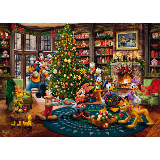Schmidt Spiele Disney Mickey & Minnie Trimming The Tree, Thomas Kinkade, Puzzle, 1000 Teile, 58047