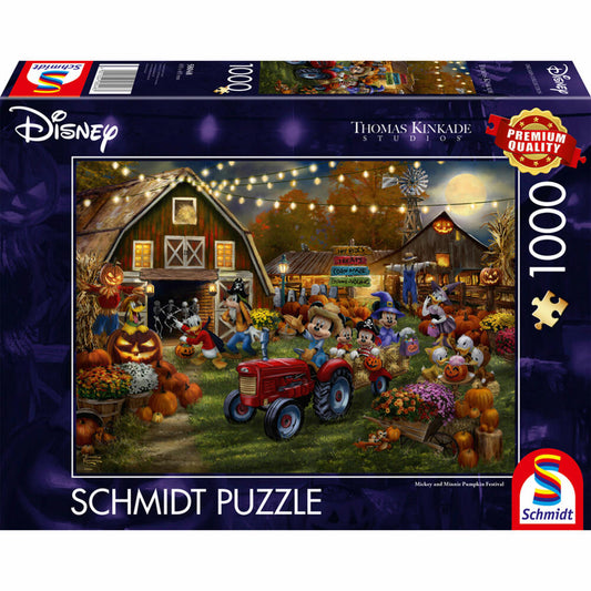 Schmidt Spiele Disney Mickey & Minnie Pumpkin Festival, Thomas Kinkade, Puzzle, 1000 Teile, 58048