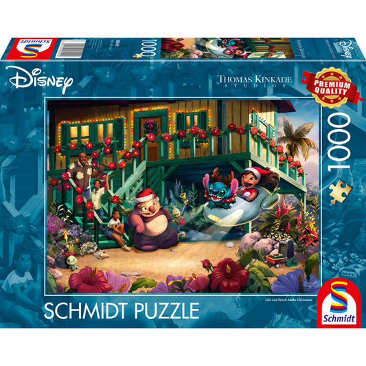 Schmidt Spiele Disney Lilo and Stitch Aloha Christmas, Thomas Kinkade, Puzzle, 1000 Teile, 58049