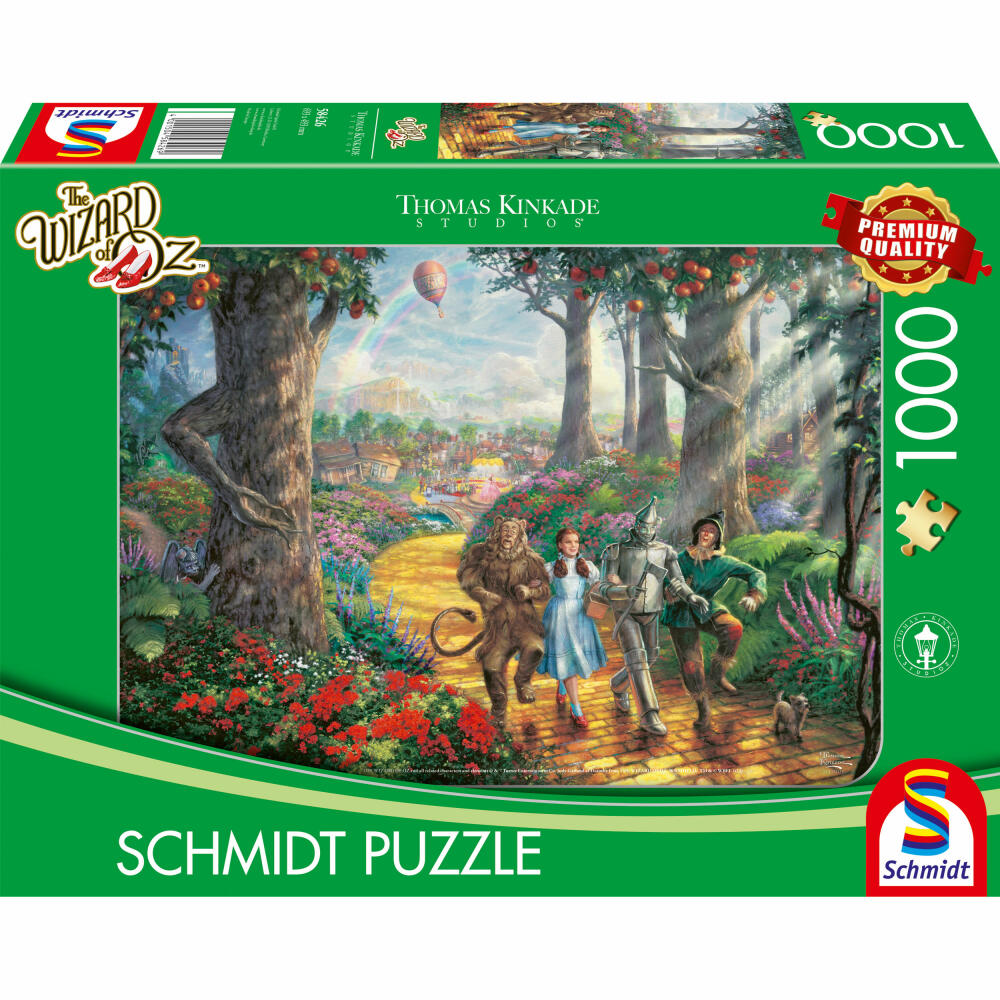 Schmidt Spiele Puzzle The Wizard of Oz Follow The Yellow Brick Road, Thomas Kinkade, Adult Puzzle, 1000 Pieces, 58426