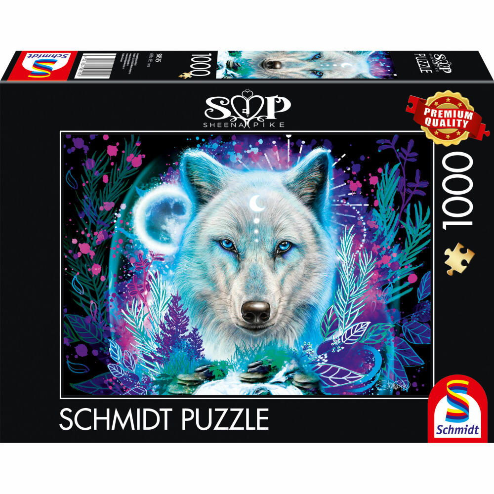 Schmidt Spiele Puzzle Neon Arctic Wolf, Sheena Pike, Adult Puzzle, 1000 Pieces, 58515
