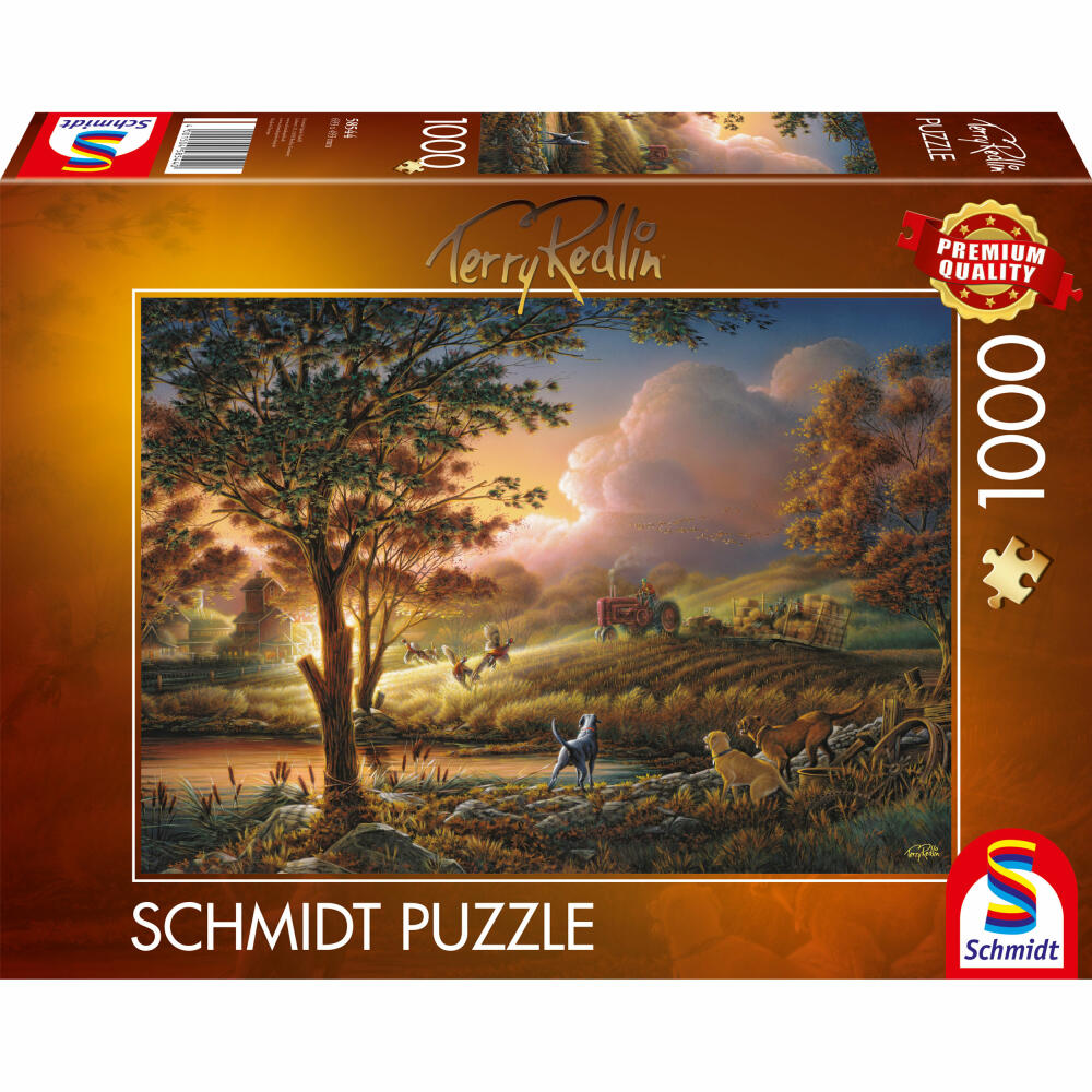 Schmidt Spiele Puzzle Sun Gold over Ripe Fields, Terry Redlin, Adult Puzzle, 1000 Pieces, 58544