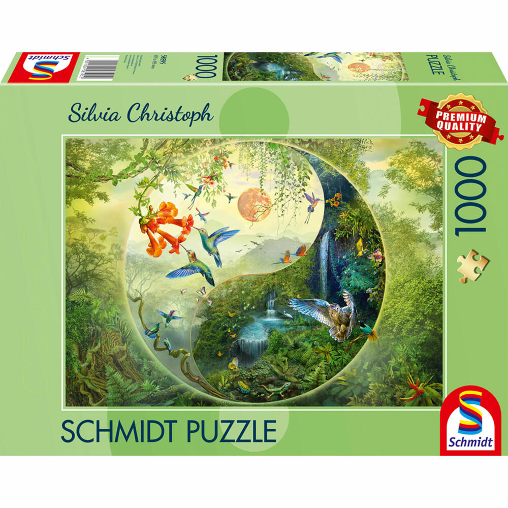 Schmidt Spiele Yin & Yang Im Wald der Kolibris, Silvia Christoph, Puzzle, 1000 Teile, 58595