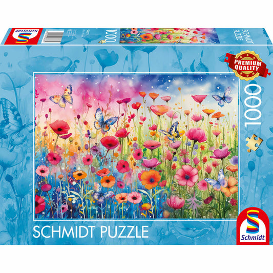Schmidt Spiele Mohnblumenwiese, Puzzle, Erwachsenenpuzzle, Standard, 1000 Teile, 58873
