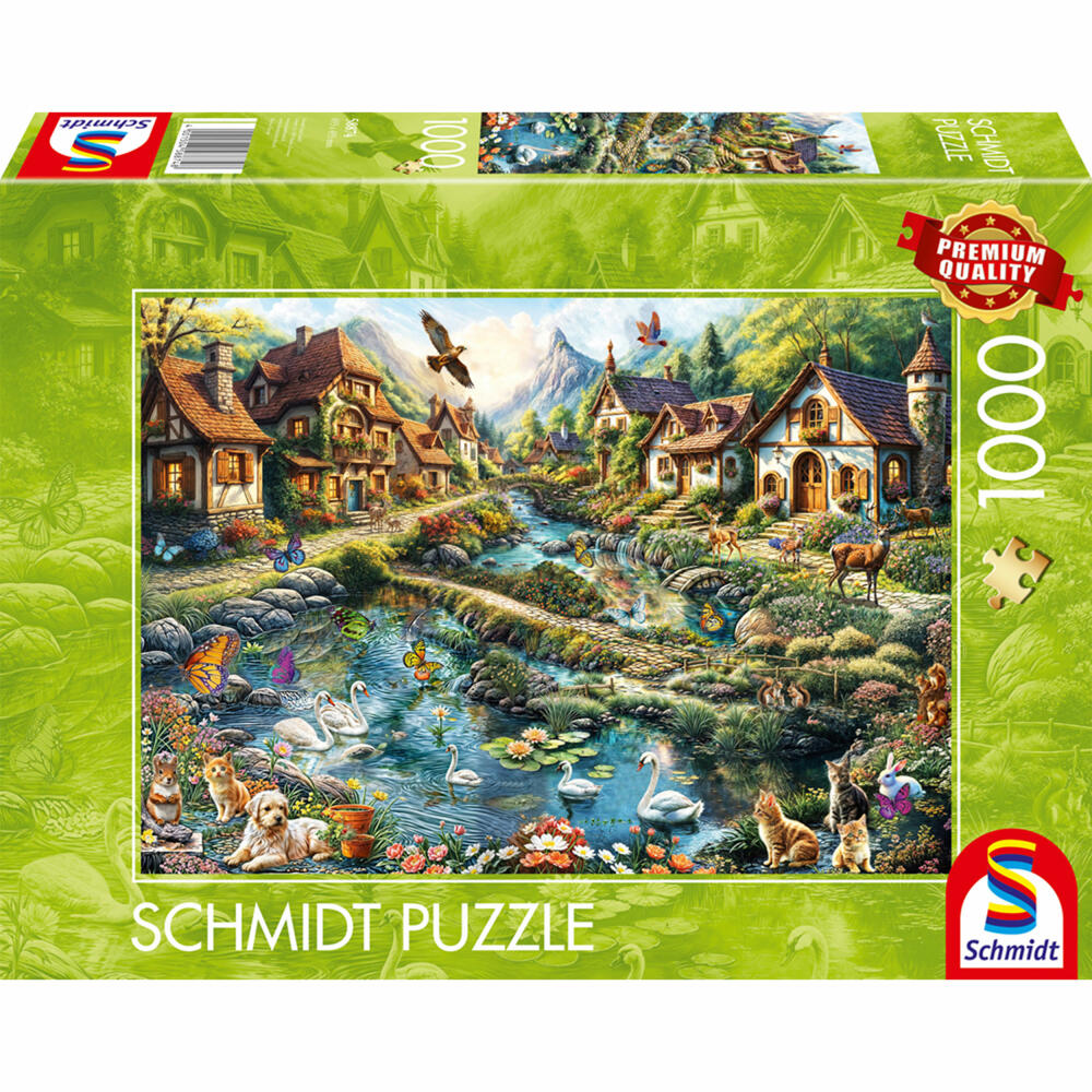 Schmidt Spiele Dörfchen am Waldesrand, Puzzle, Erwachsenenpuzzle, Standard, 1000 Teile, 58874