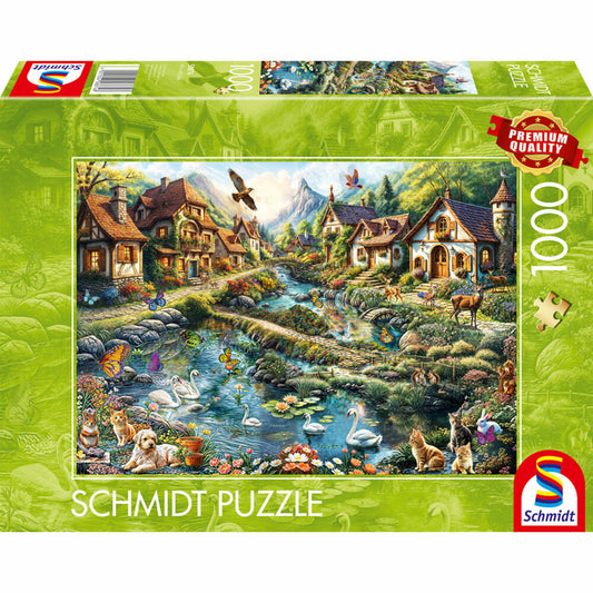 Schmidt Spiele Dörfchen am Waldesrand, Puzzle, Erwachsenenpuzzle, Standard, 1000 Teile, 58874