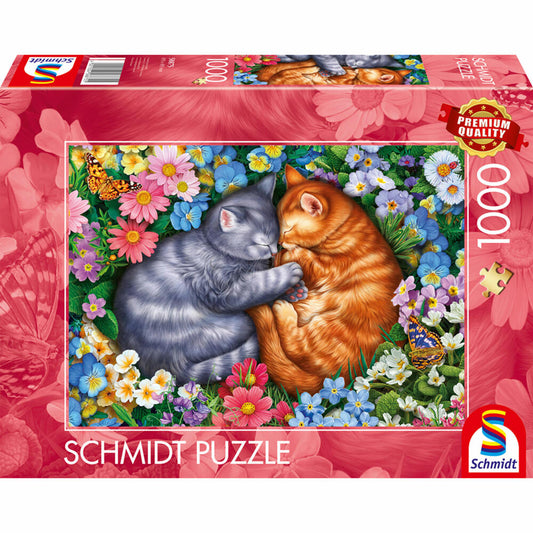 Schmidt Spiele Schlafende Samtpfoten, Puzzle, Erwachsenenpuzzle, Standard, 1000 Teile, 58875