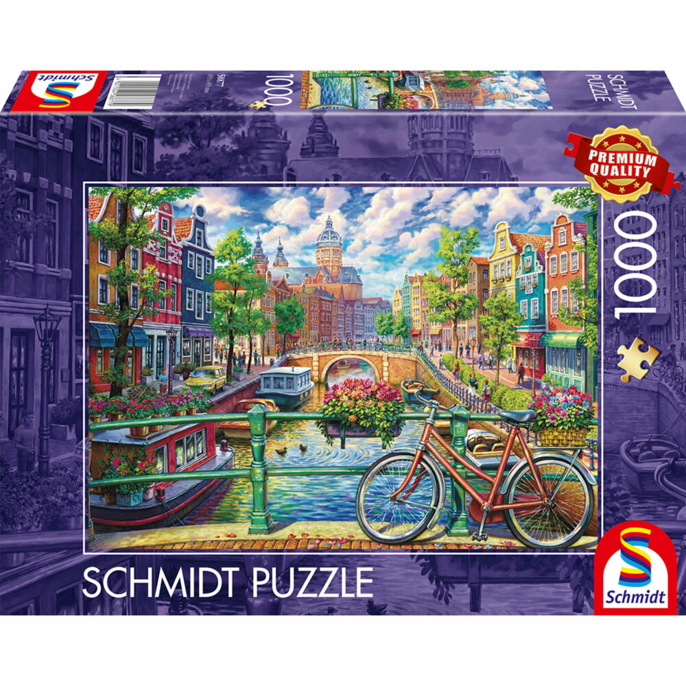 Schmidt Spiele Amsterdamer Grachtenzauber, Puzzle, Erwachsenenpuzzle, Standard, 1000 Teile, 58877