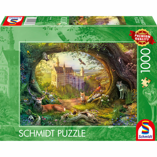 Schmidt Spiele Märchenschloss im Waldzauber, Puzzle, Erwachsenenpuzzle, Standard, 1000 Teile, 58878