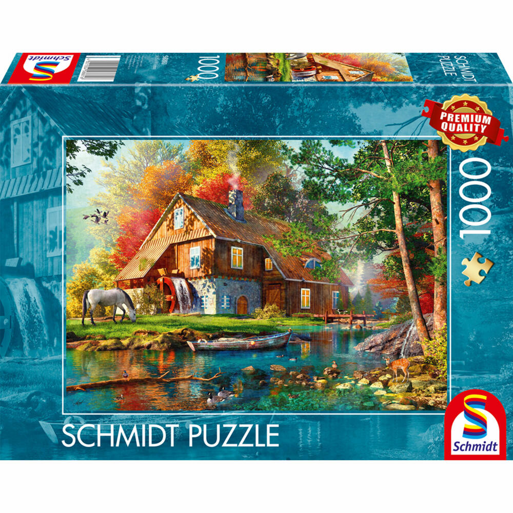 Schmidt Spiele Wassermühle im Herbst, Puzzle, Erwachsenenpuzzle, Standard, 1000 Teile, 58881