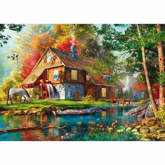 Schmidt Spiele Wassermühle im Herbst, Puzzle, Erwachsenenpuzzle, Standard, 1000 Teile, 58881