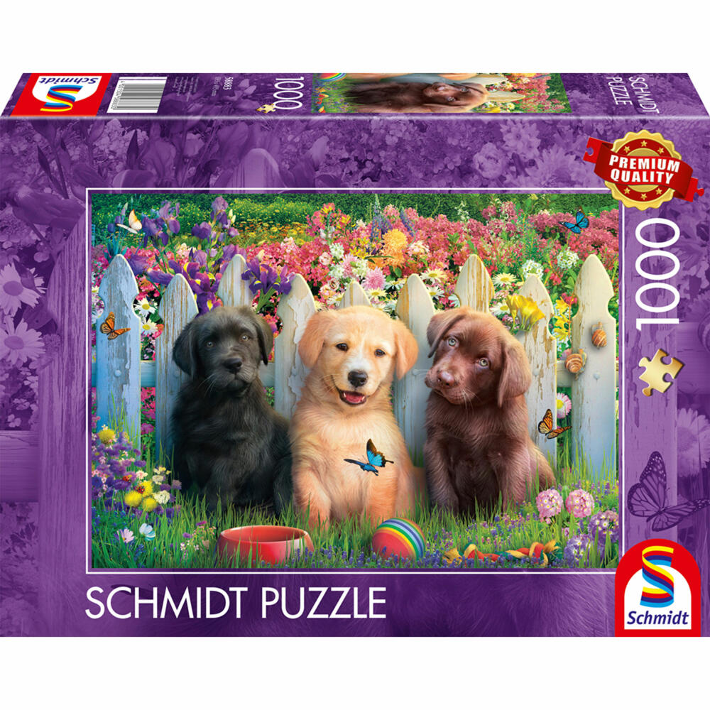 Schmidt Spiele Süße Welpenszene, Puzzle, Erwachsenenpuzzle, Standard, 1000 Teile, 58883