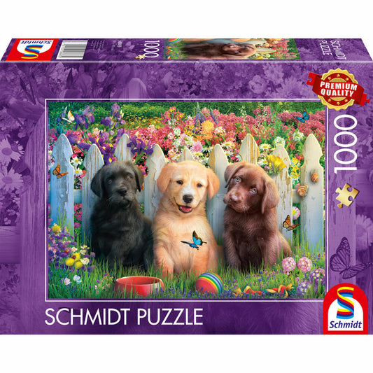 Schmidt Spiele Süße Welpenszene, Puzzle, Erwachsenenpuzzle, Standard, 1000 Teile, 58883
