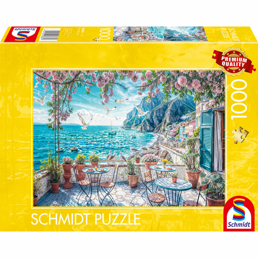 Schmidt Spiele Terrasse am Meer, Puzzle, Erwachsenenpuzzle, Standard, 1000 Teile, 58884
