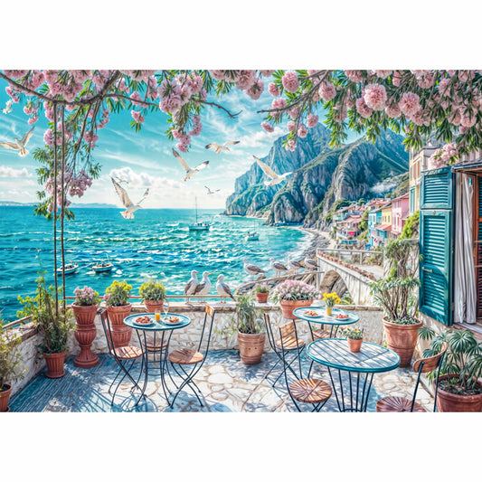 Schmidt Spiele Terrasse am Meer, Puzzle, Erwachsenenpuzzle, Standard, 1000 Teile, 58884