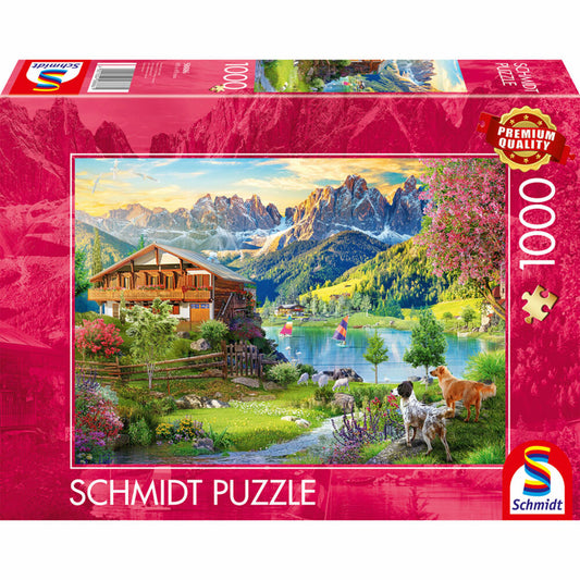 Schmidt Spiele Erholung in den Dolomiten, Puzzle, Erwachsenenpuzzle, Standard, 1000 Teile, 58886