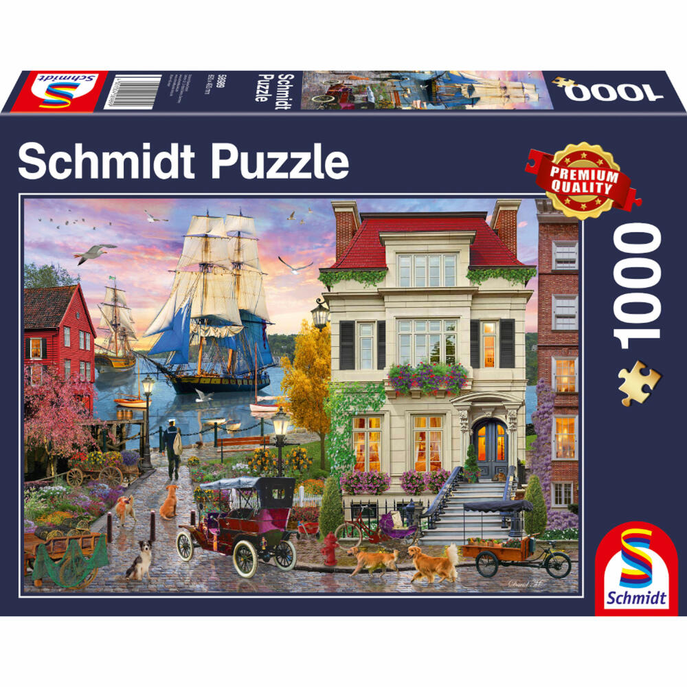 Schmidt Spiele Ship in the Harbor, Standard Puzzle, Adult Puzzle, 1000 Pieces, 58989