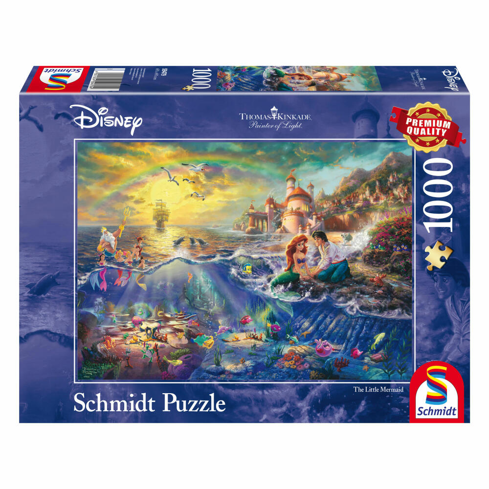 Schmidt Spiele Thomas Kinkade Disney Arielle Little Mermaid, Fairytale Puzzle, 1000 Pieces, Puzzle, Puzzle Game, 59479