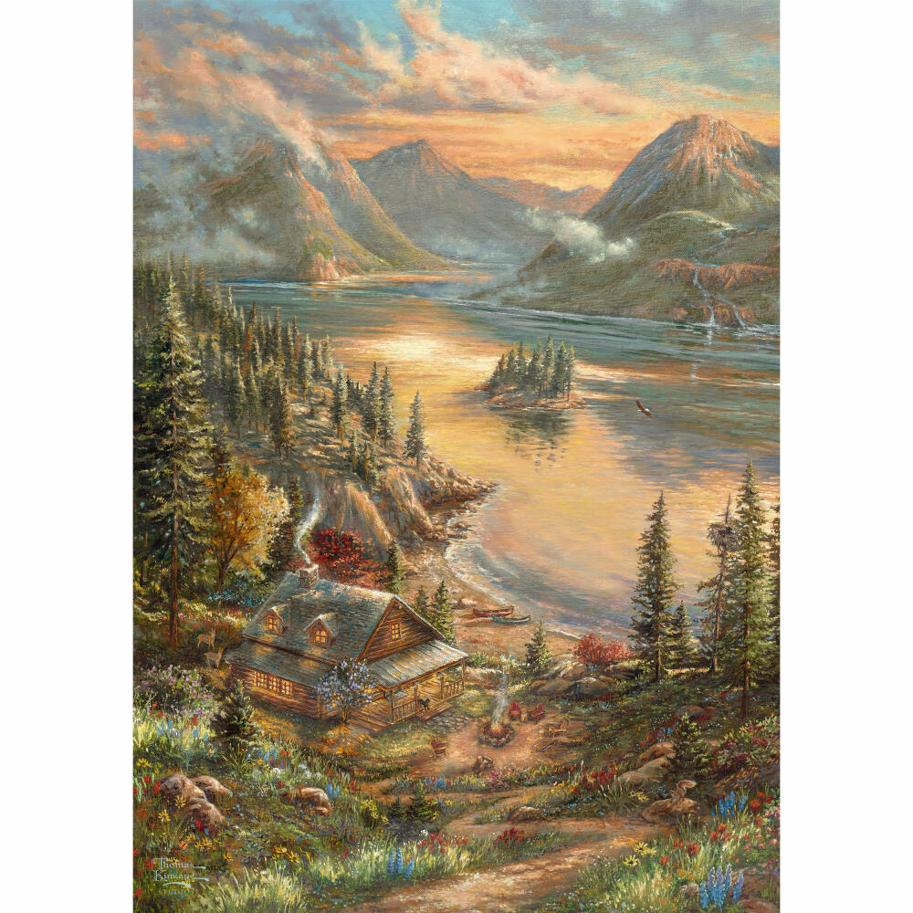 Schmidt Spiele Puzzle Pracht am Seeufer, Thomas Kinkade, Erwachsenenpuzzle, 500 Teile, 59710